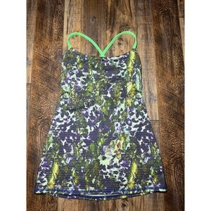 Sz 2 Lululemon Cool Racerback Tank Top Purple Green Floral Athletic‎